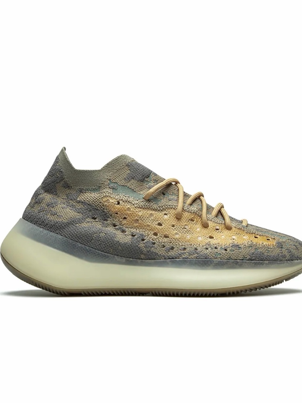 adidas Yeezy Boost 380 Unisex Kids Gray/Beige Knit Lace-Up US 4 FX9846